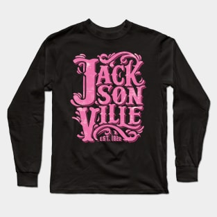 Jacksonville Florida Vintage Handlettering Long Sleeve T-Shirt